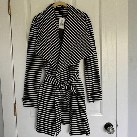 Gibsonlook Striped Ponte Knit Blazer Jacket | Black & White NWT Size S - Picture 1 of 9